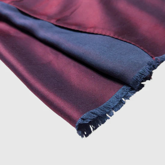 Dual Tone Silk Scarf - Wine