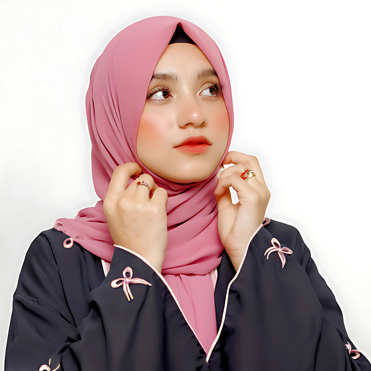 Pink Bow Abaya