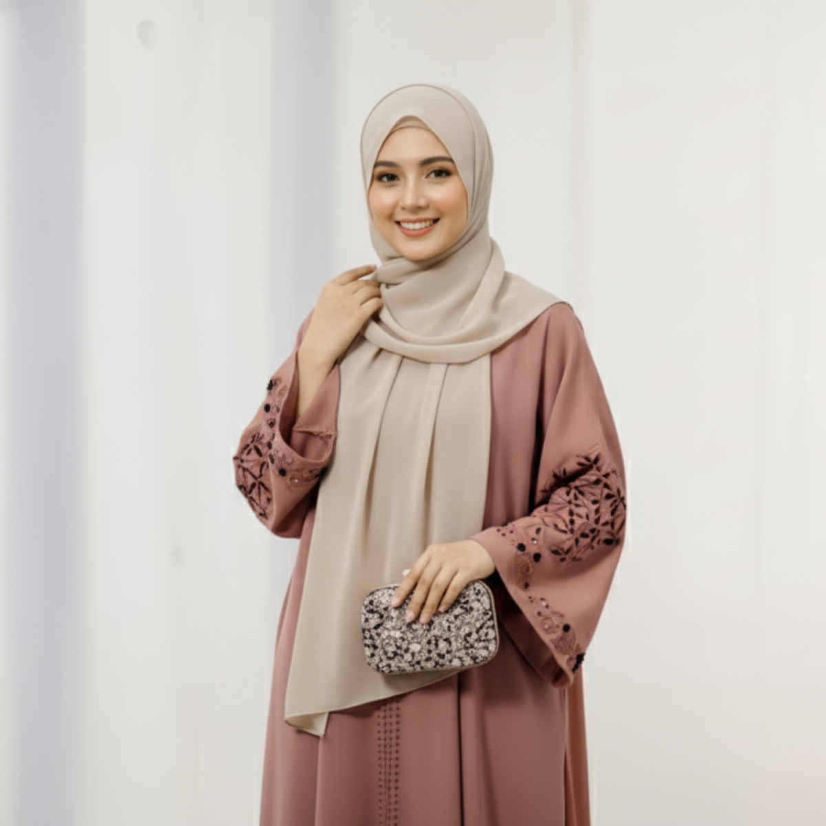 Nidha Zoom Cutwork Abaya