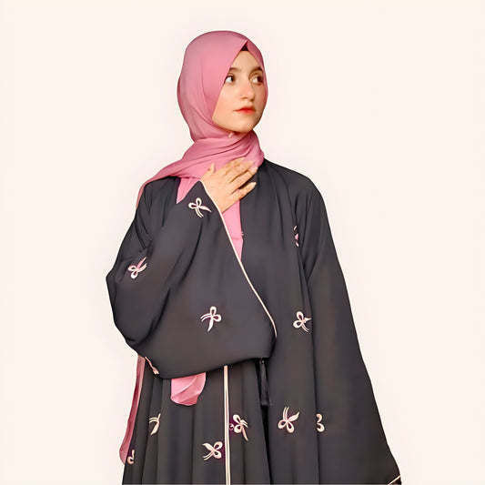 Pink Bow Abaya