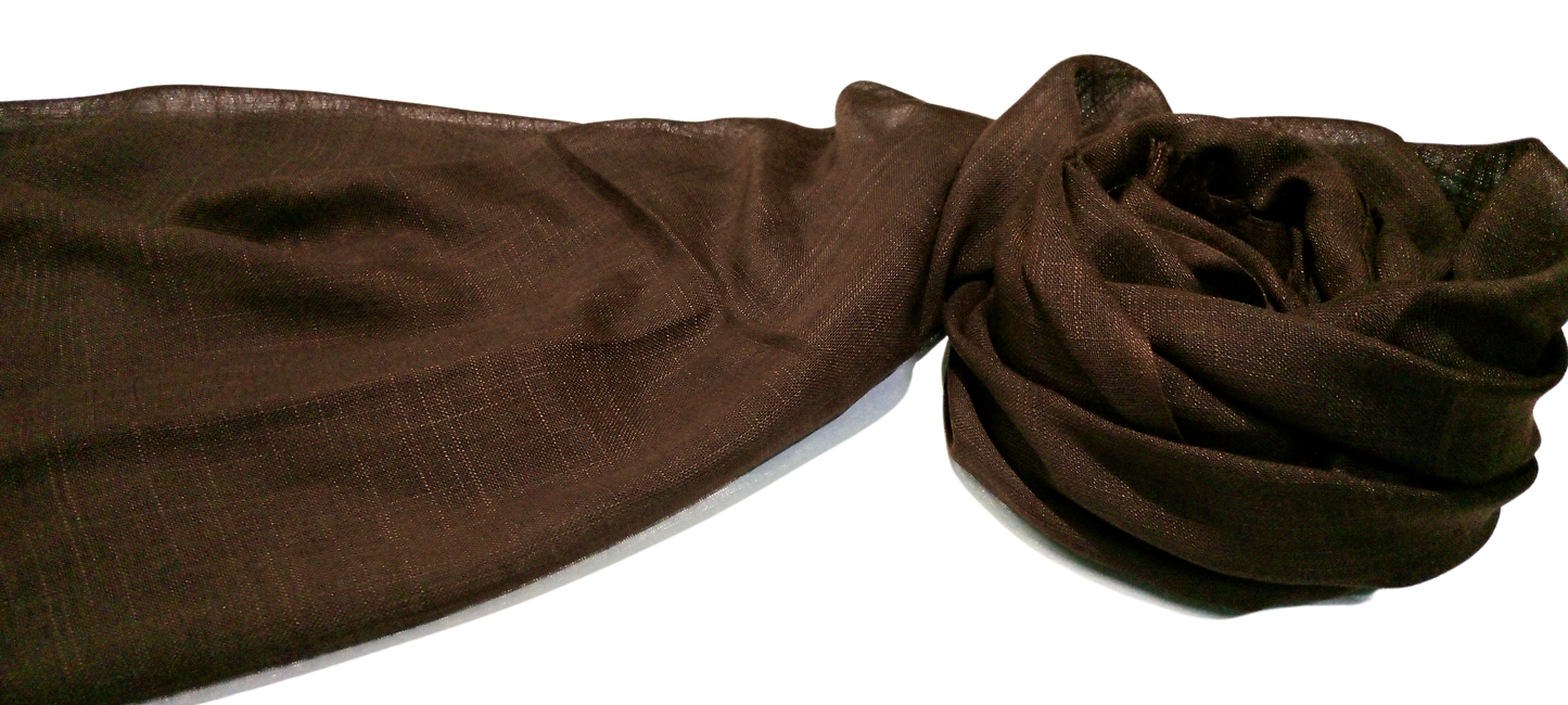 Turkish Lawn Scarf - Coffee Brown