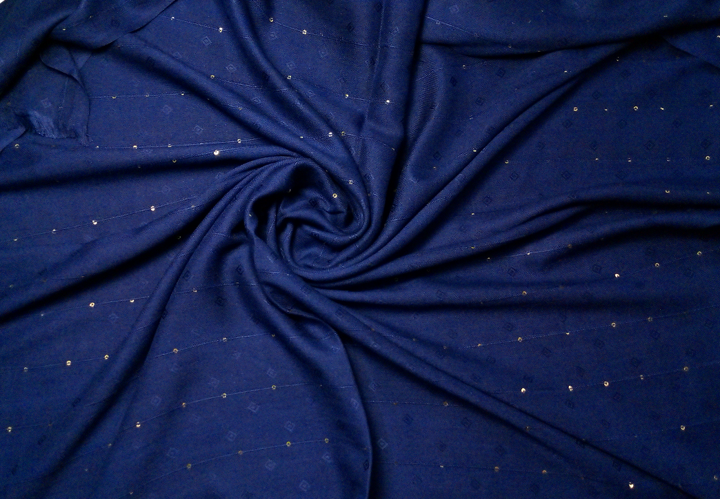 Self-Patterned Viscose Scarf - Penn Blue