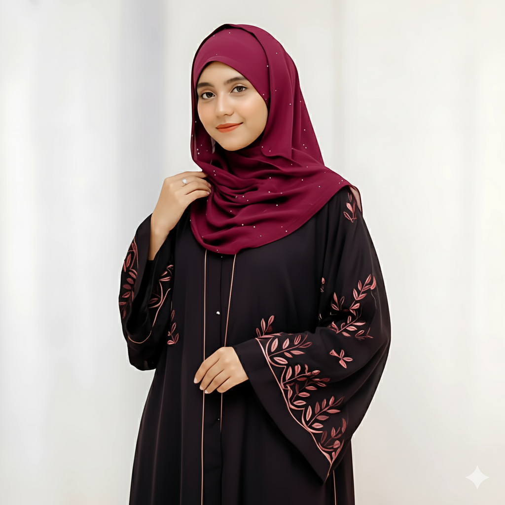 Modest City Shrug Embroidery Abaya
