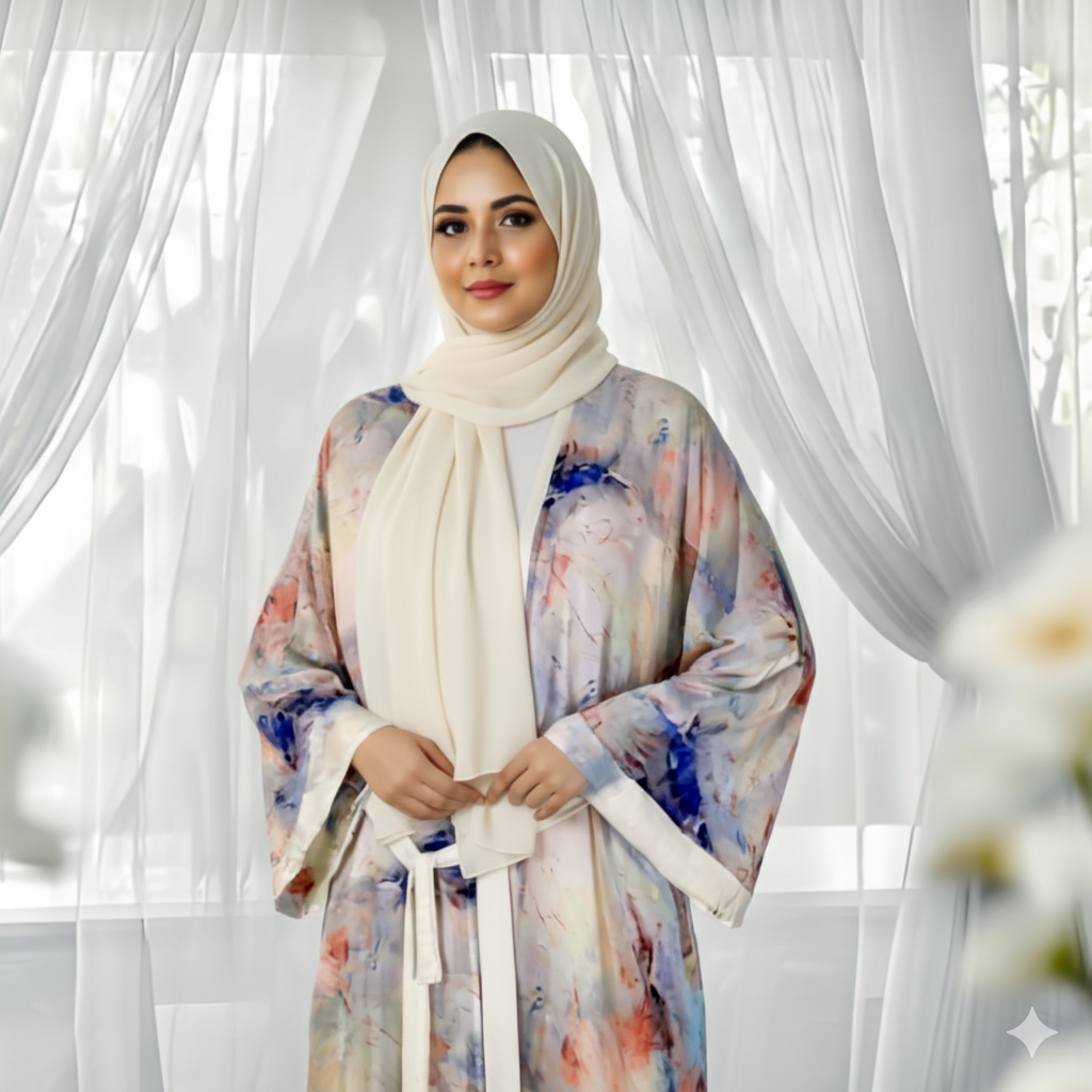 Party Dress Printed Abaya