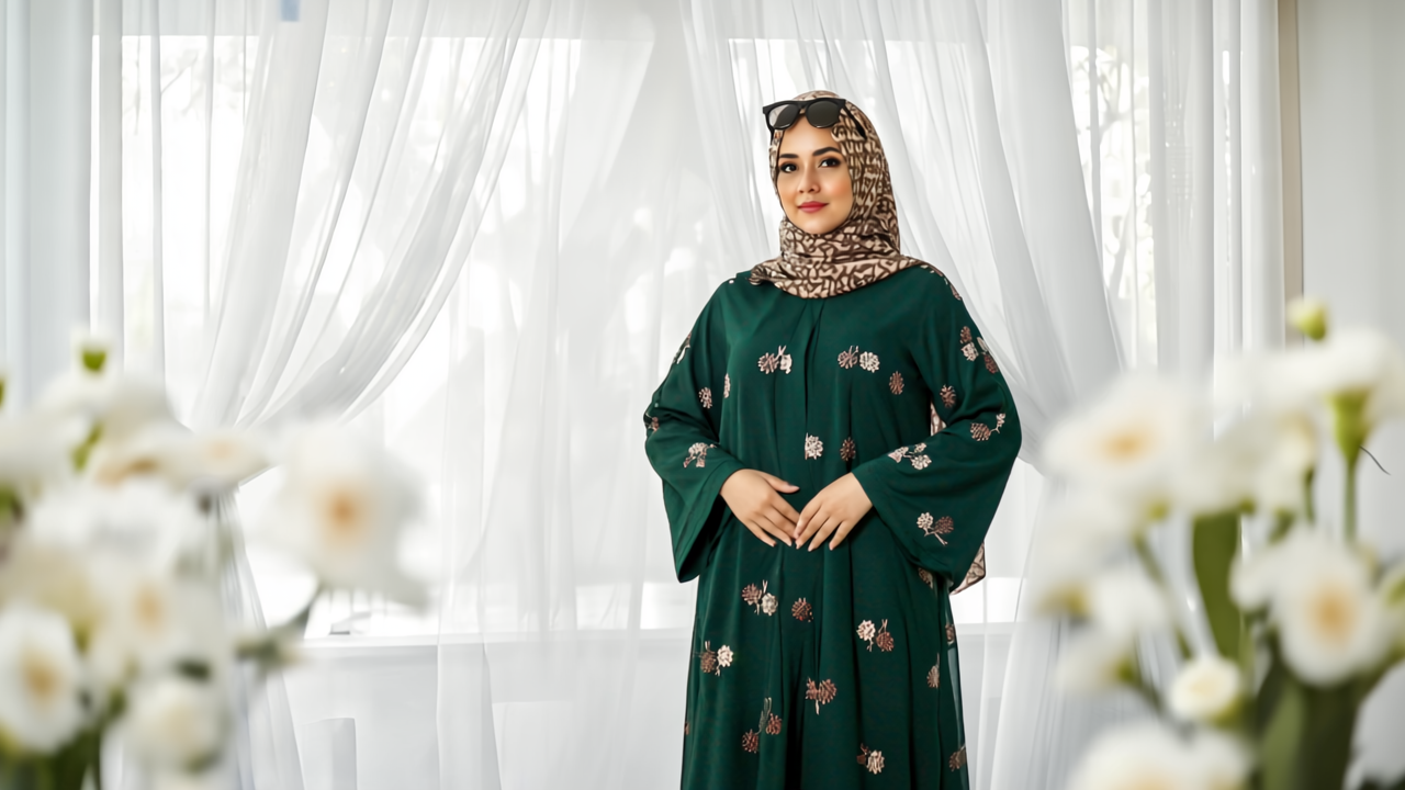 Zoom Nida Embroidery Abaya – Elegant | Premium | Modest