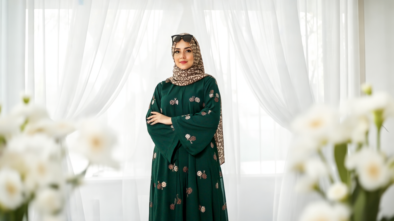 Zoom Nida Embroidery Abaya – Elegant | Premium | Modest