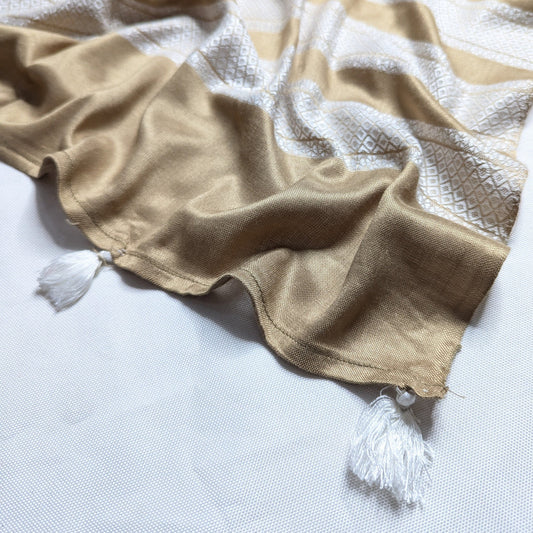 Self Viscose Tassel Scarf - Golden Brown