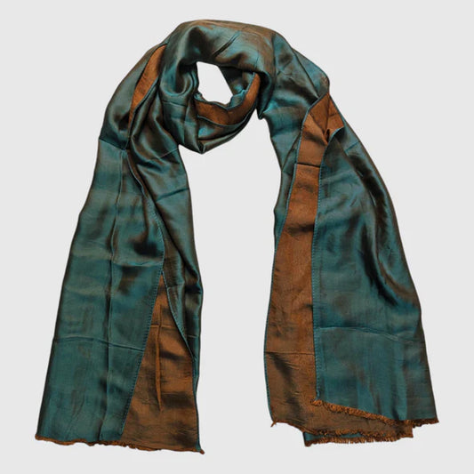 Dual Tone Silk Scarf - Myrtle Green