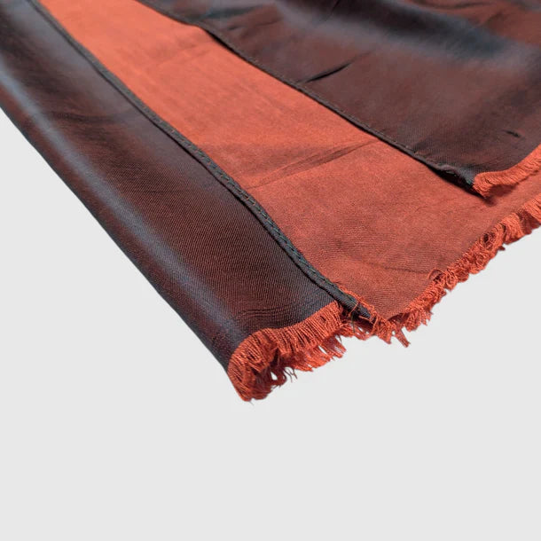 Dual Tone Silk Scarf - Chestnut Coral