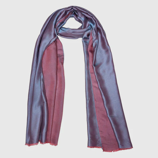 Dual Tone Silk Scarf - Cool Gray Lilac