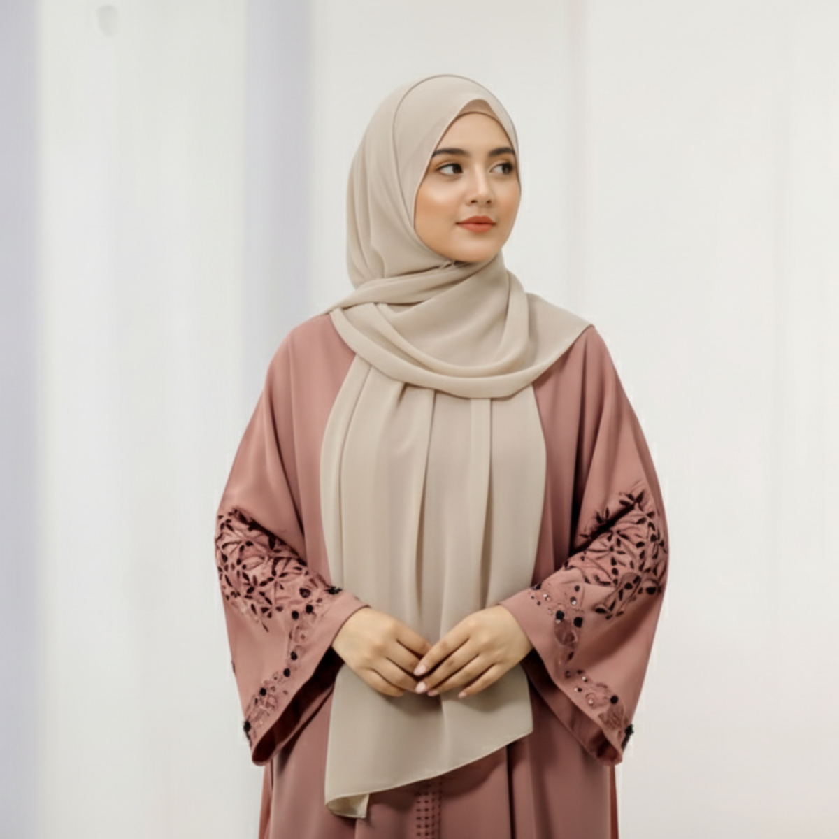 Nidha Zoom Cutwork Abaya